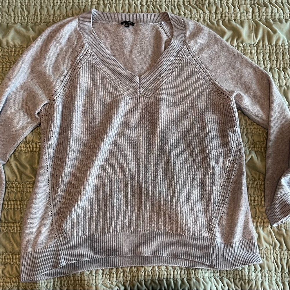 Talbots Blue V-Neck Sweater Soft Knit Casual